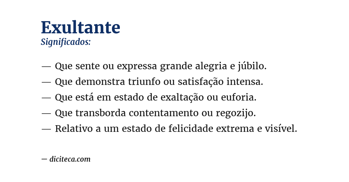 Significado de exultante