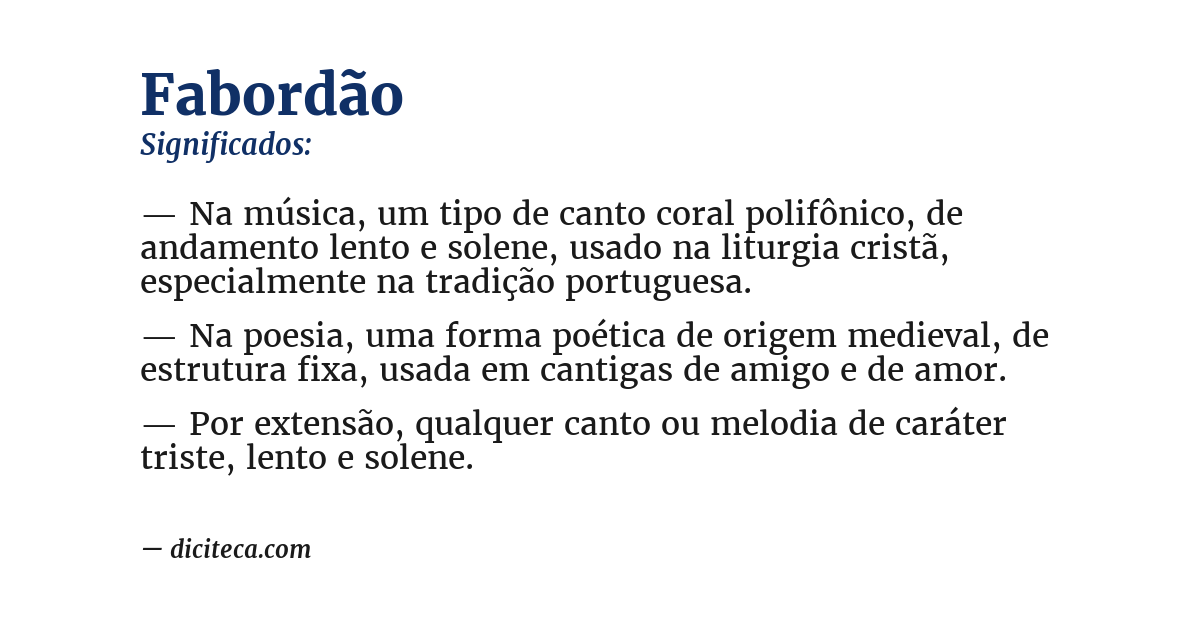 Significado de fabordão