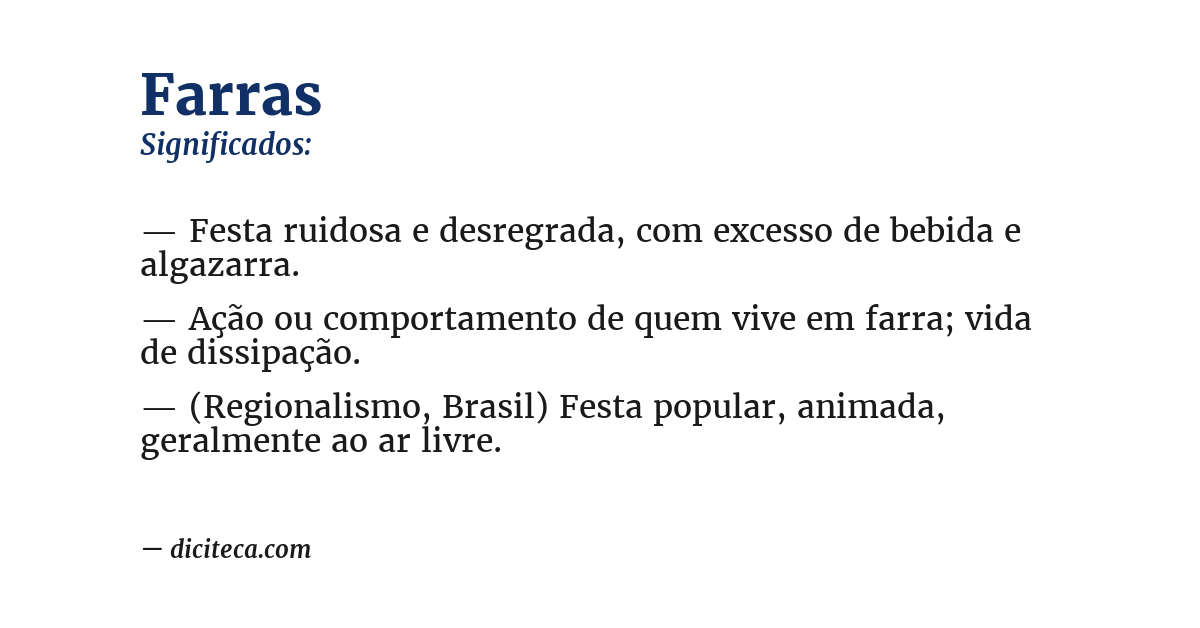 Significado de farras