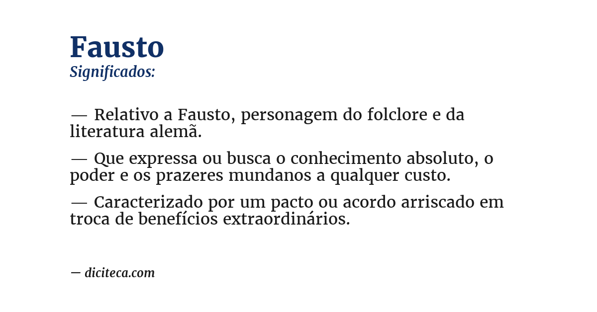 Significado de fausto