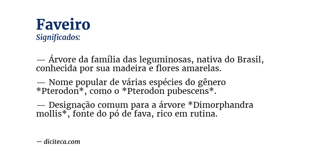 Significado de faveiro