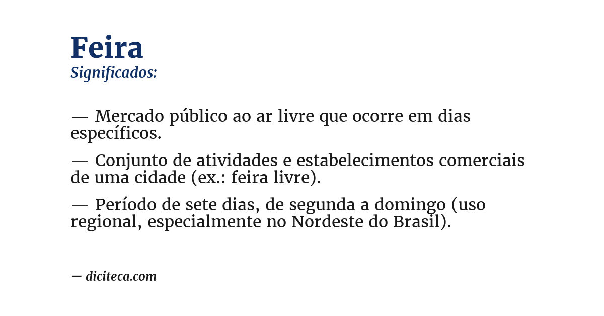Significado de feira
