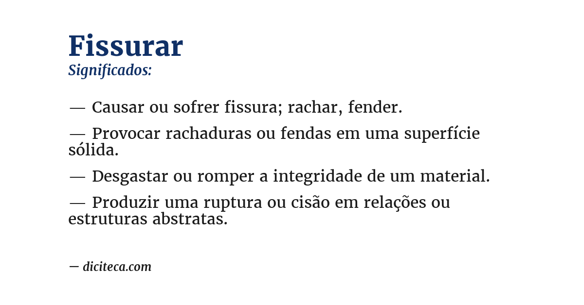 Significado de fissurar