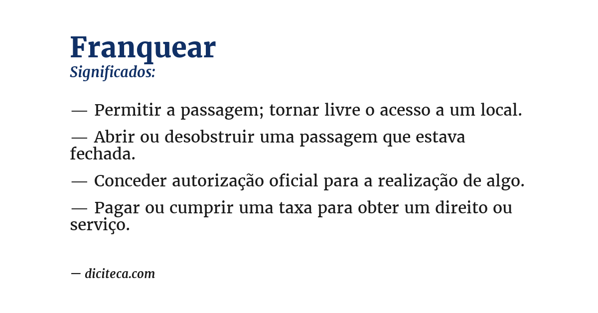 Significado de franquear