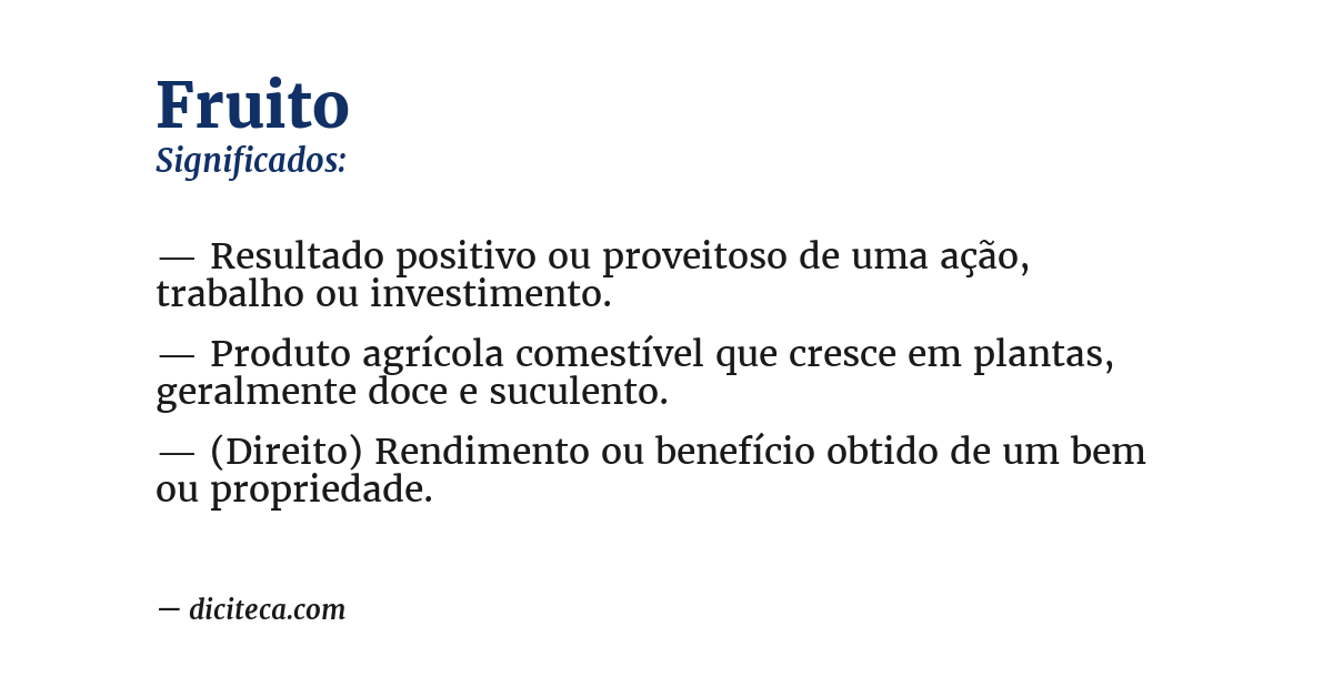 Significado de fruito