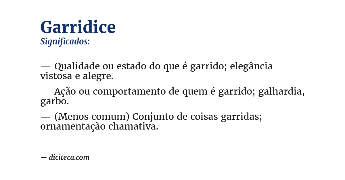Significado de garridice