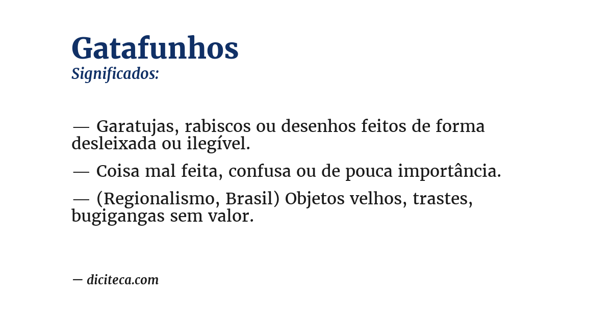 Significado de gatafunhos