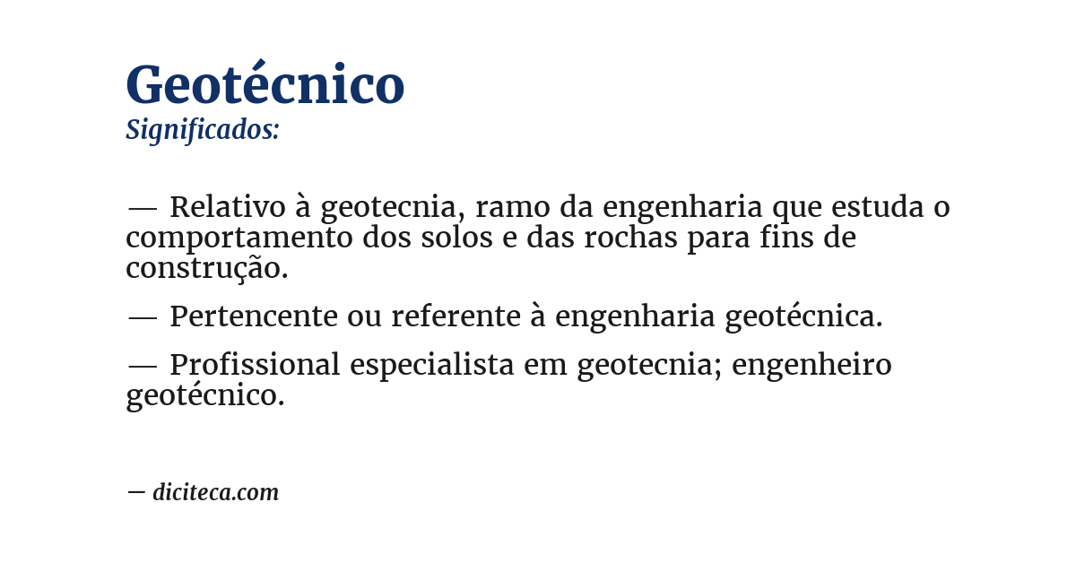 Significado de geotécnico