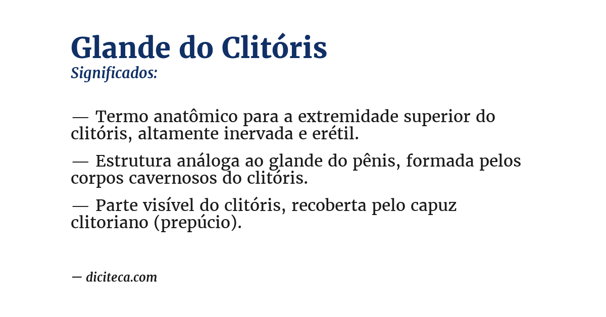 Significado de glande do clitóris