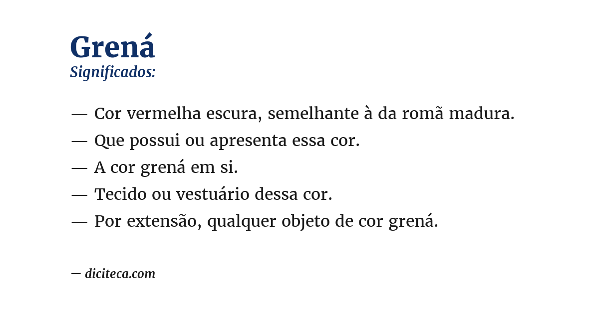 Significado de grená