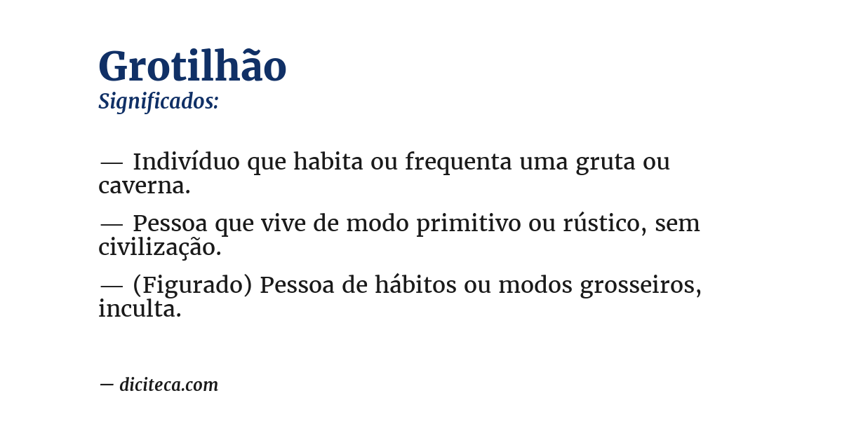 Significado de grotilhão