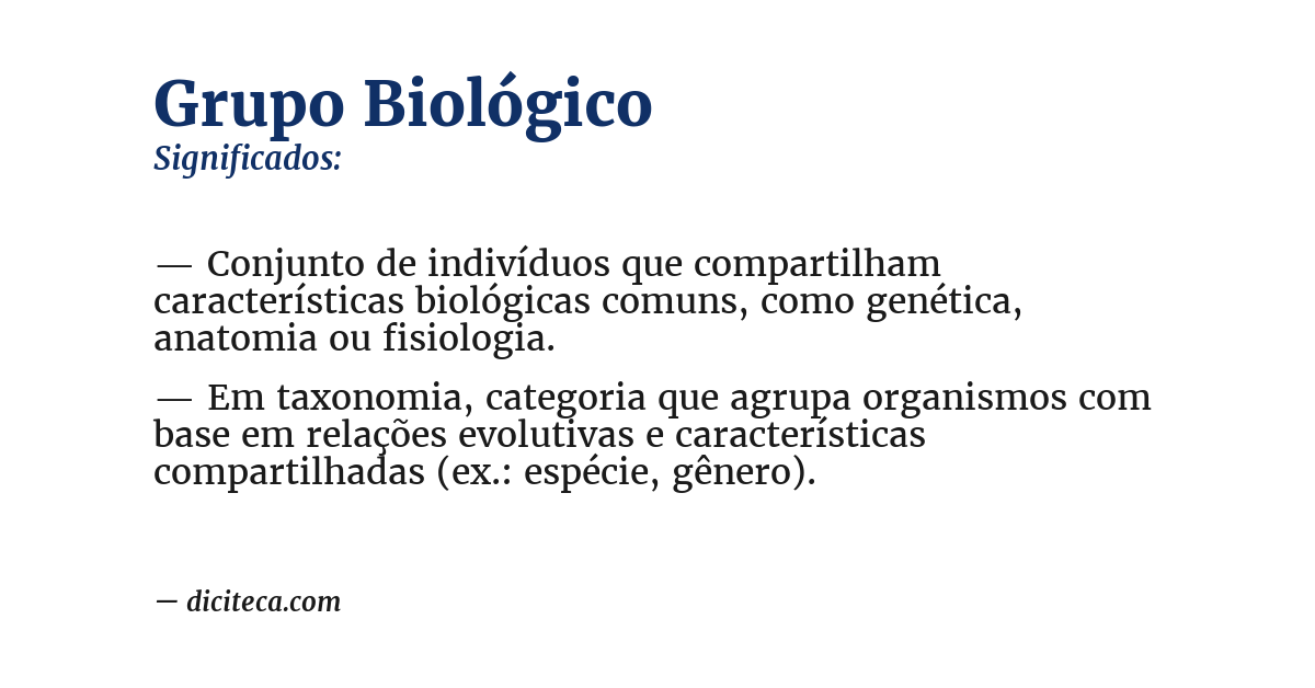 Significado de grupo biológico