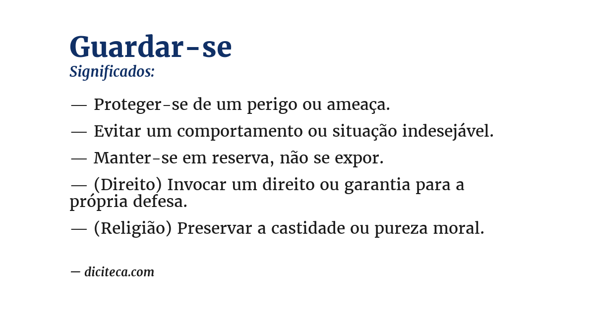 Significado de guardar-se