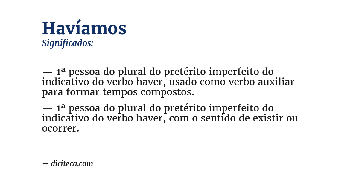 Significado de havíamos