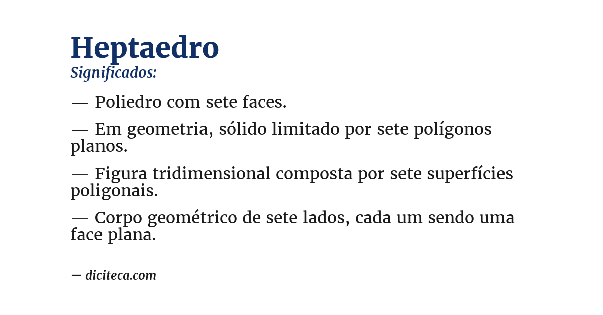 Significado de heptaedro