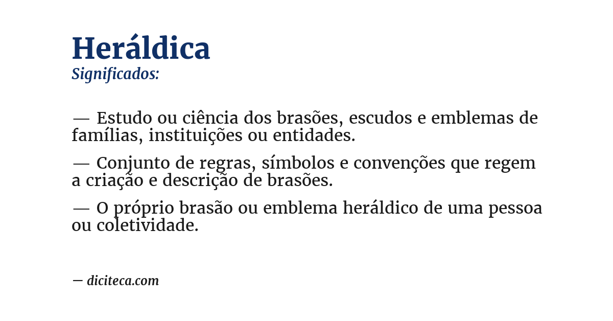 Significado de heráldica