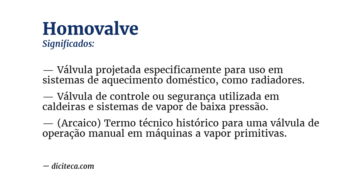 Significado de homovalve