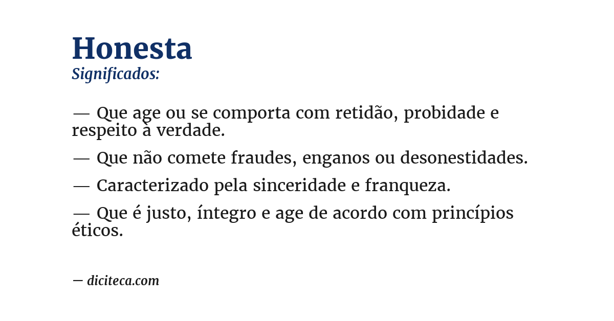 Significado de honesta