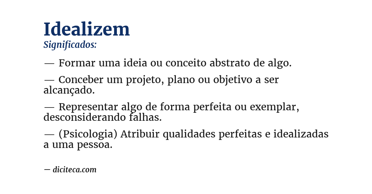 Significado de idealizem