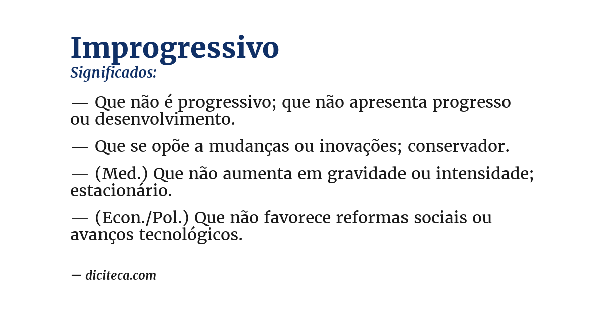 Significado de improgressivo