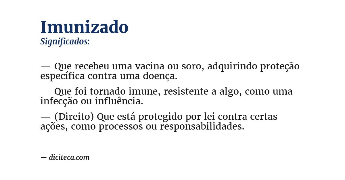 Significado de imunizado