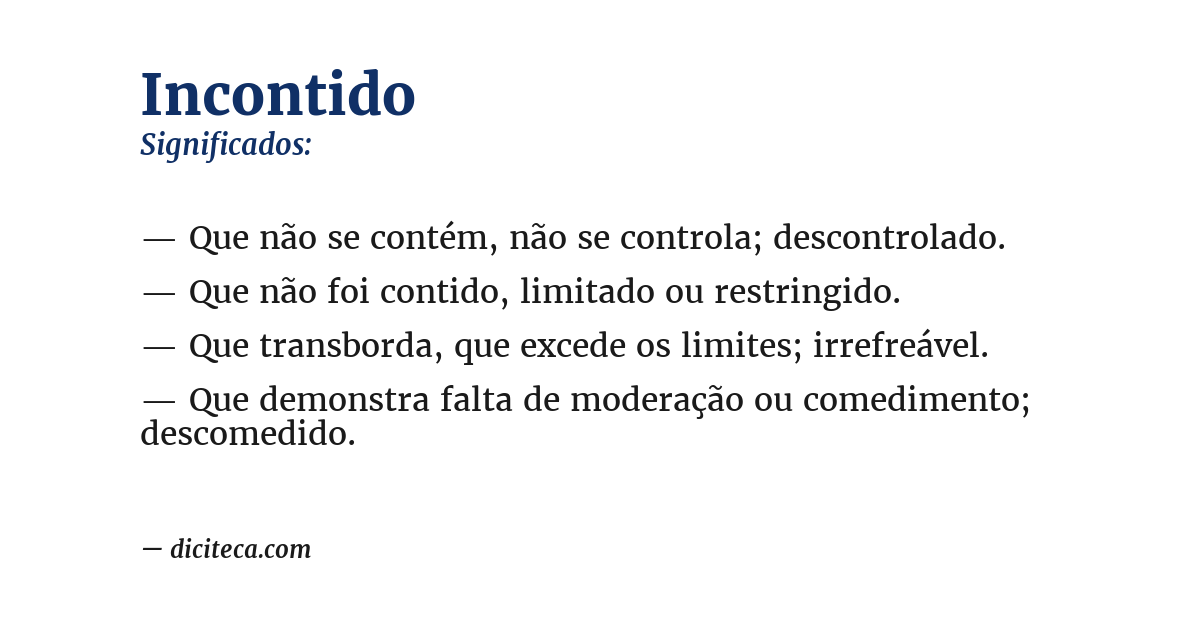 Significado de incontido