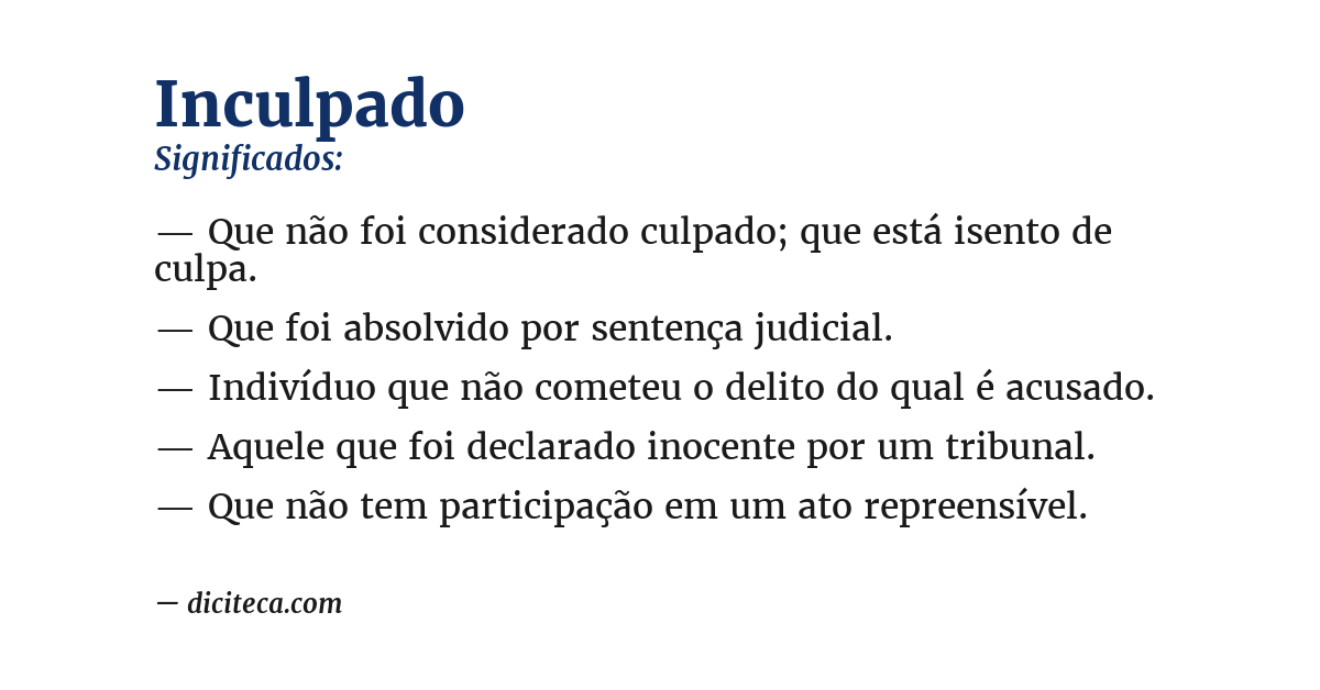 Significado de inculpado