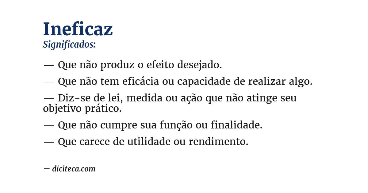 Significado de ineficaz