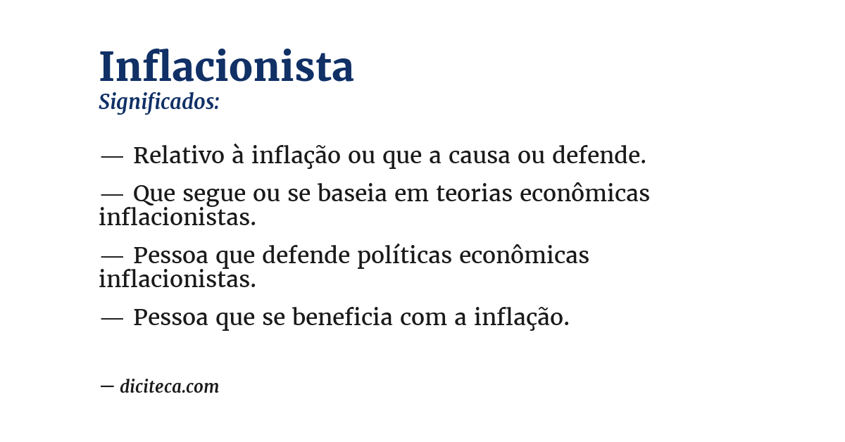 Significado de inflacionista