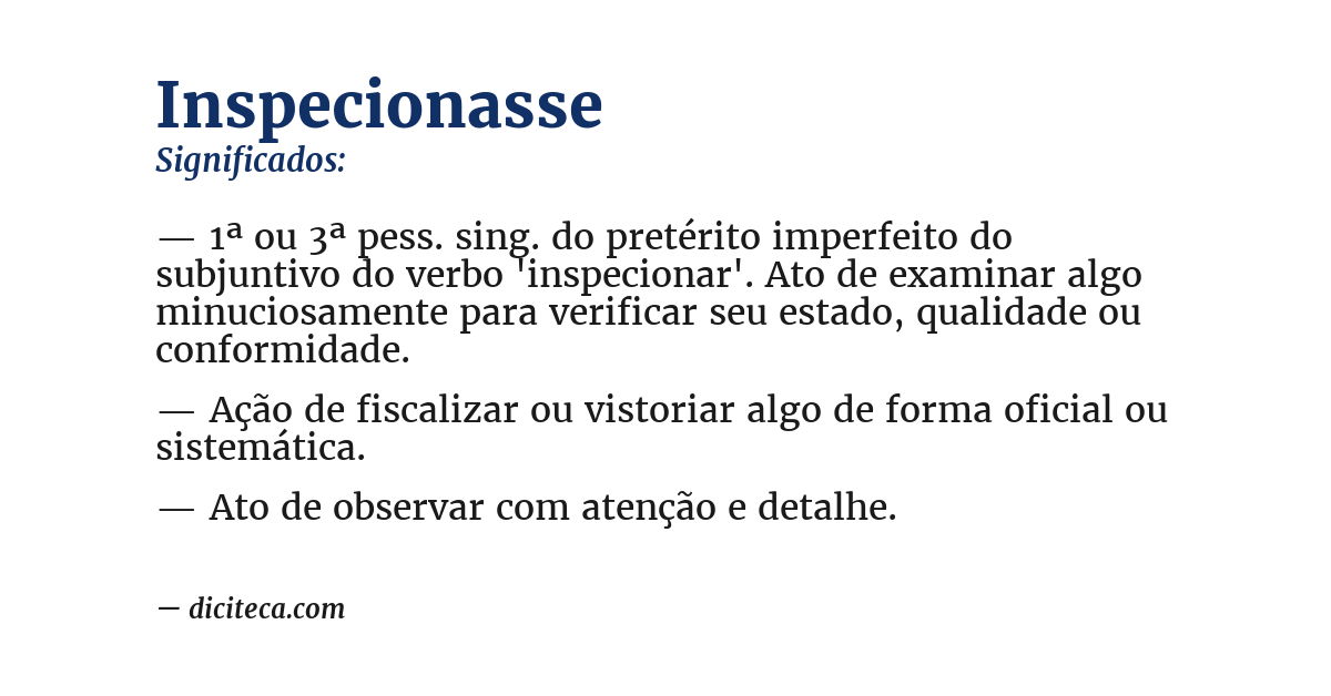 Significado de inspecionasse