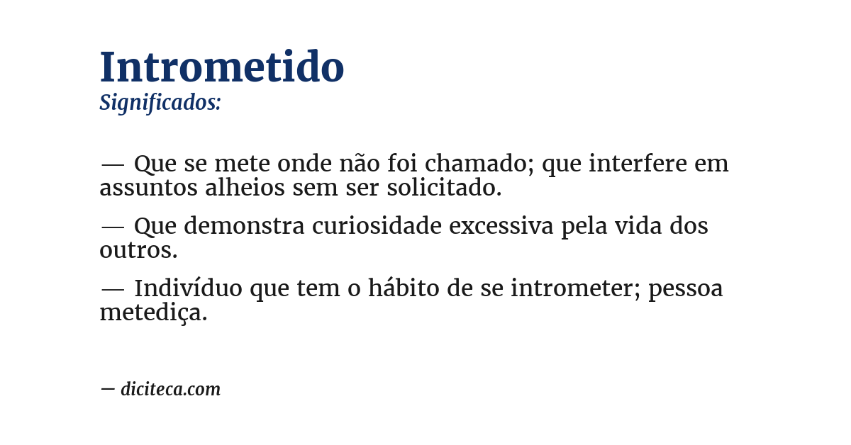 Significado de intrometido