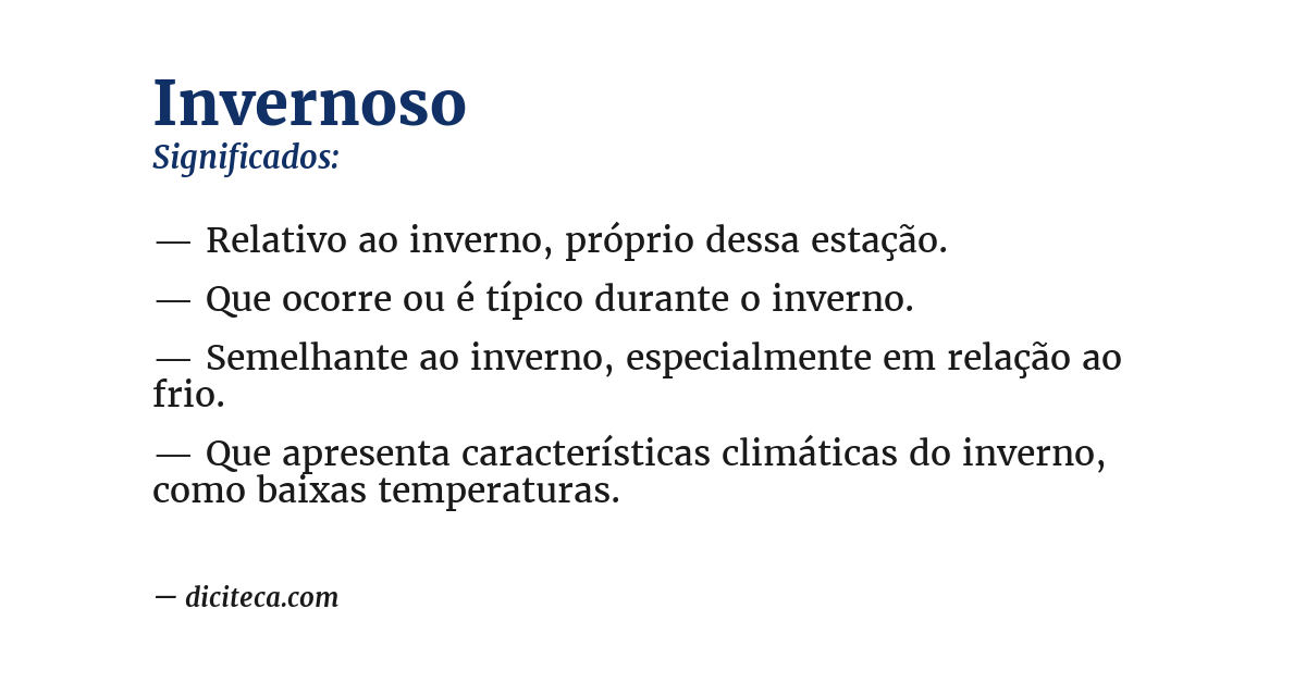 Significado de invernoso