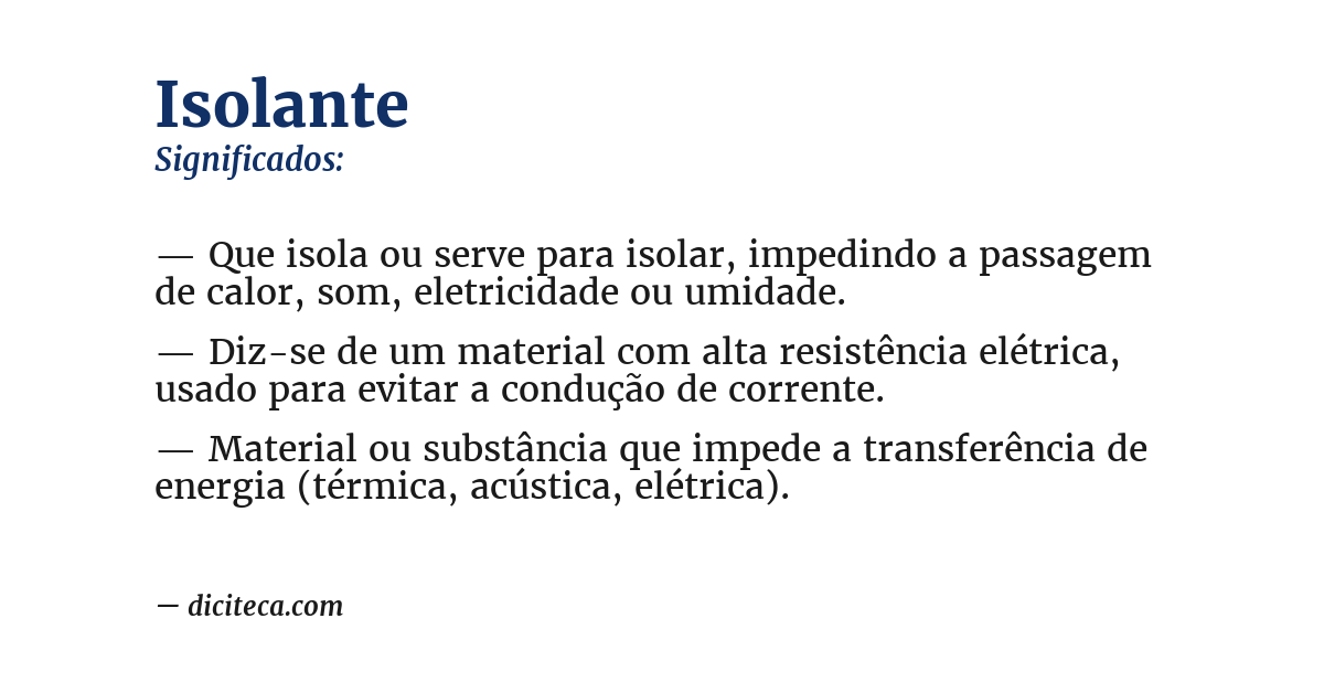 Significado de isolante