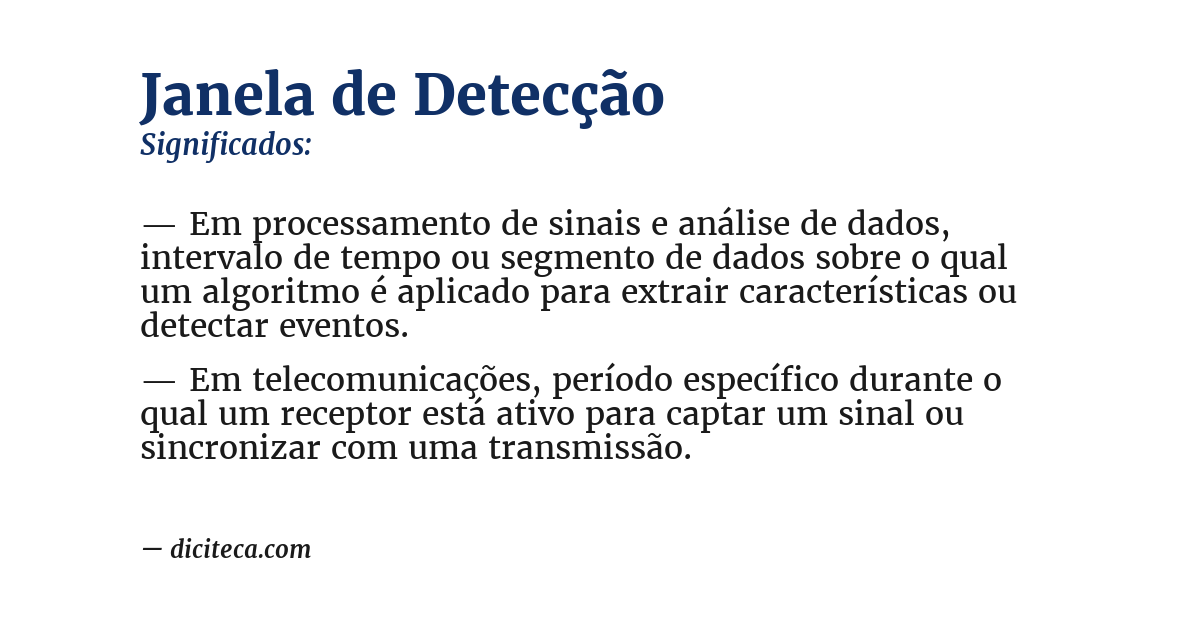 Significado de janela de detecção