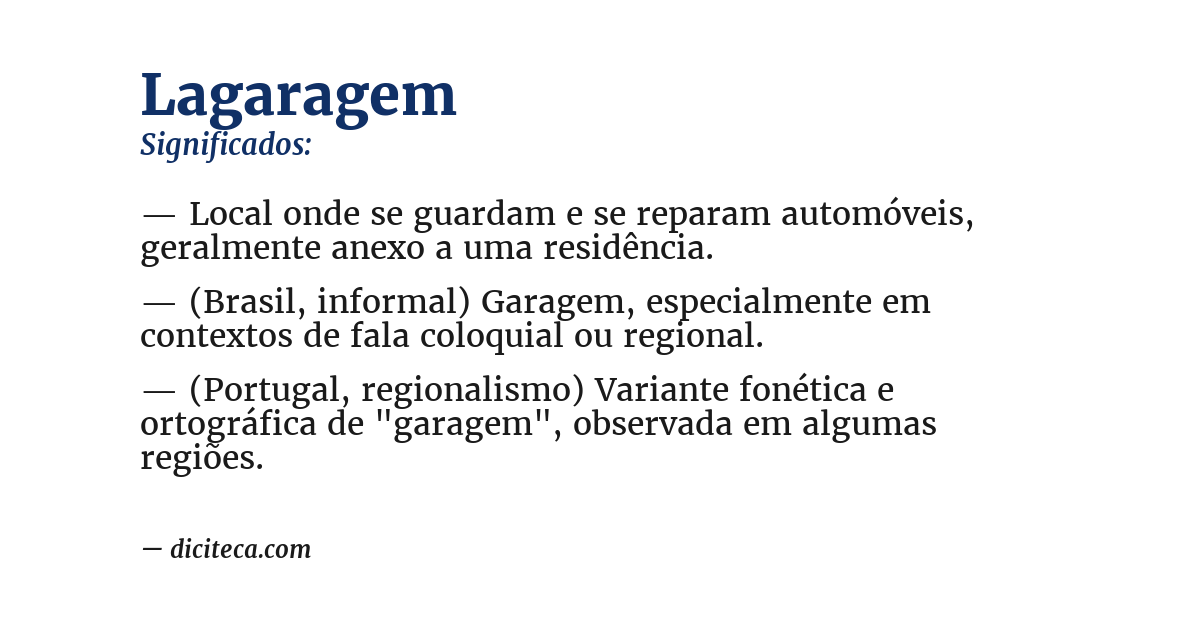 Significado de lagaragem