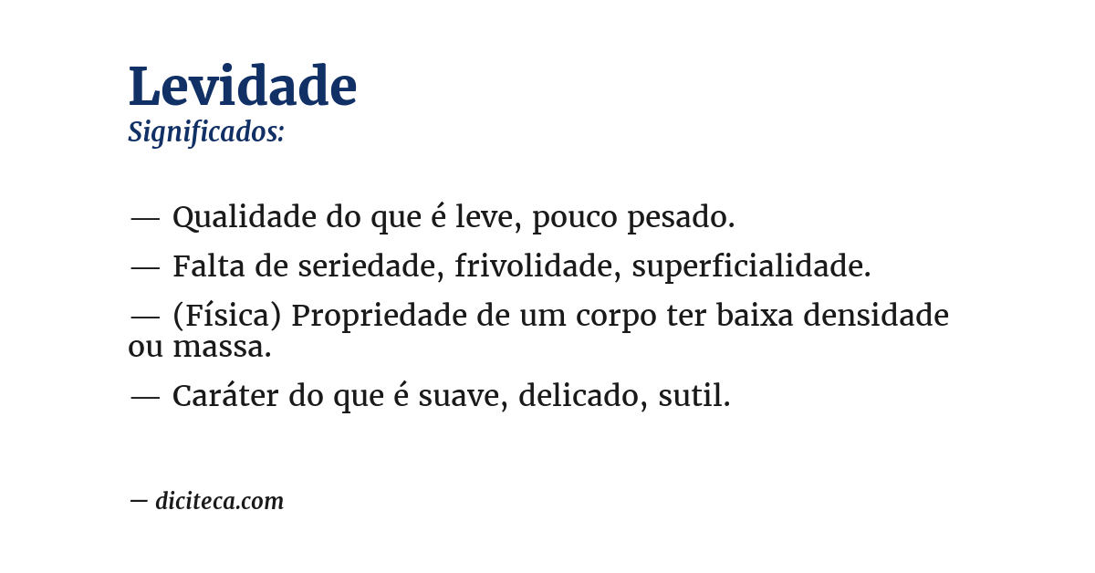Significado de levidade