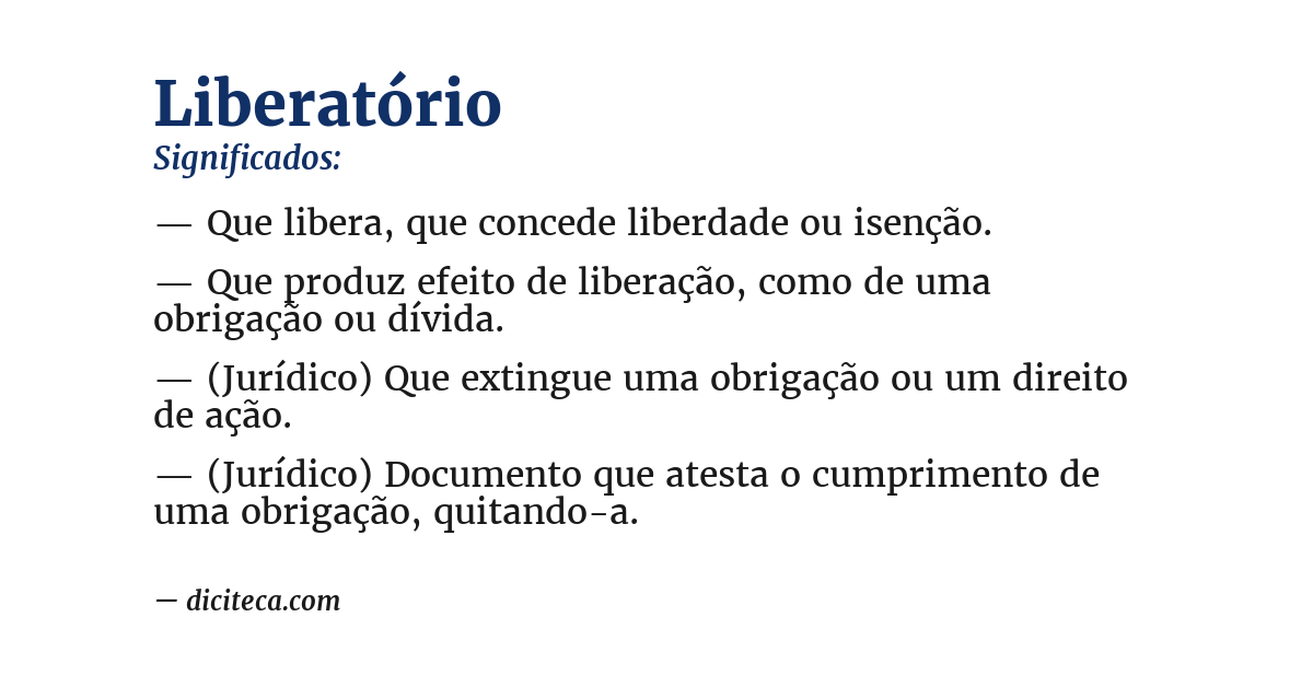 Significado de liberatório
