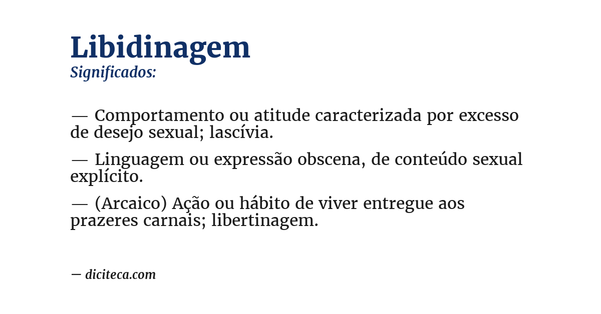 Significado de libidinagem