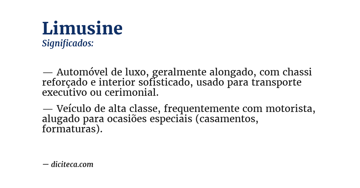 Significado de limusine