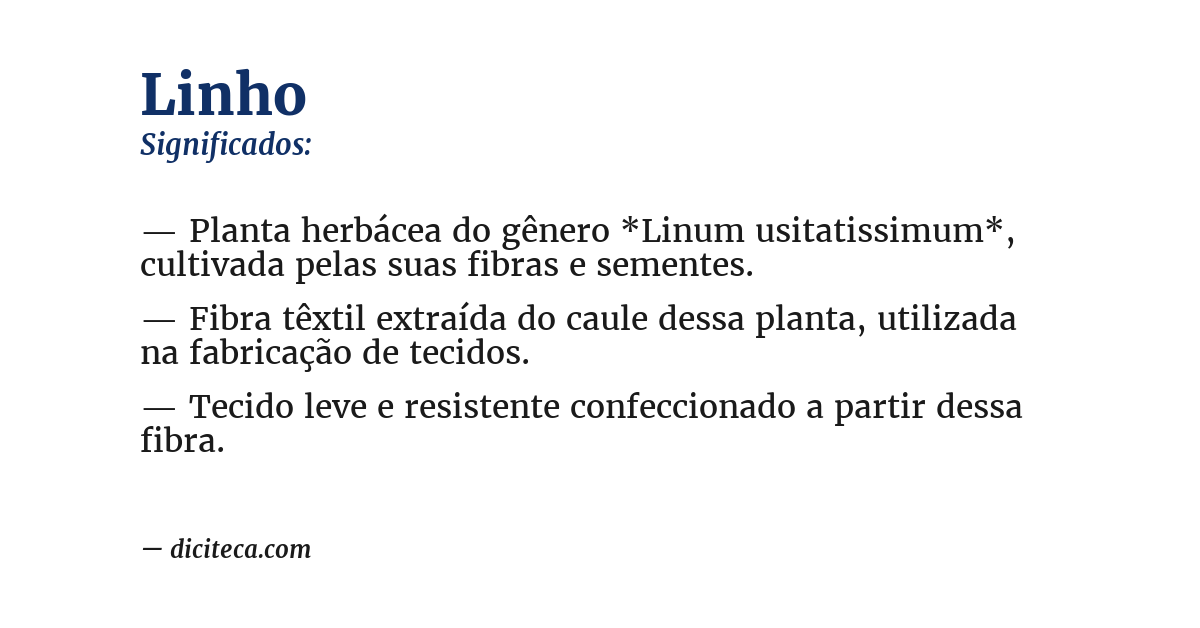 Significado de linho