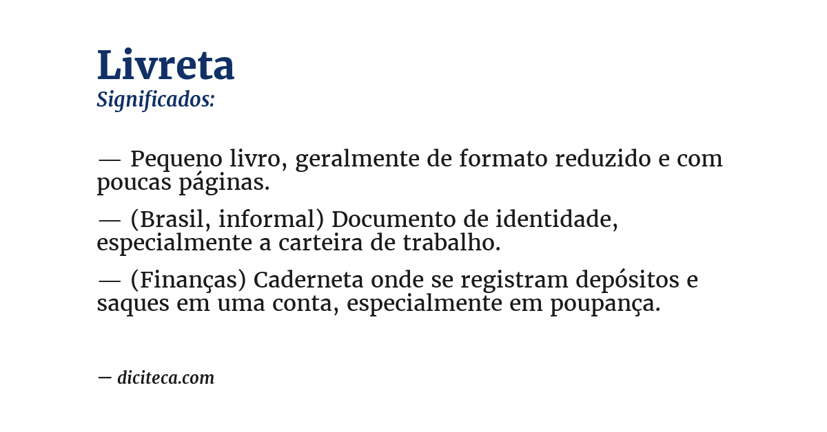 Significado de livreta