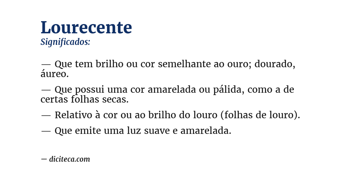 Significado de lourecente