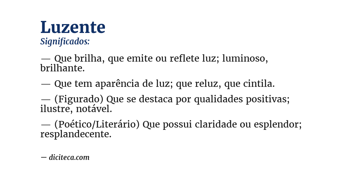 Significado de luzente