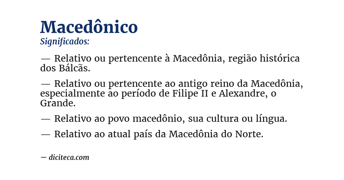 Significado de macedônico