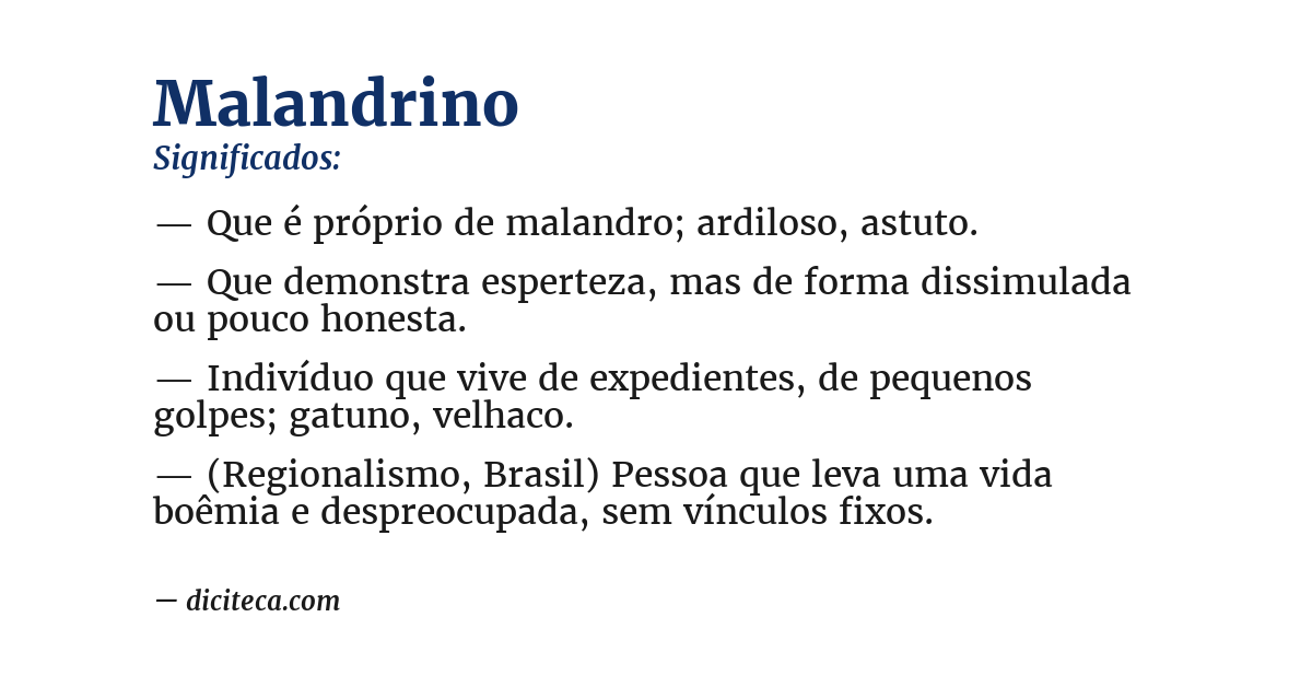 Significado de malandrino