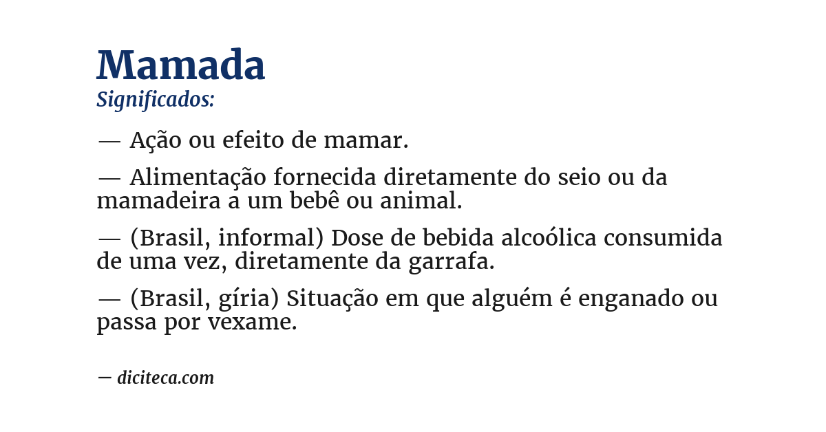 Significado de mamada