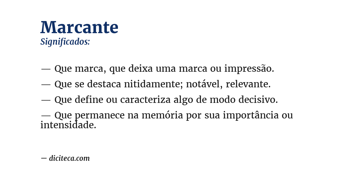 Significado de marcante