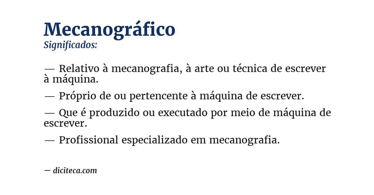 Significado de mecanográfico