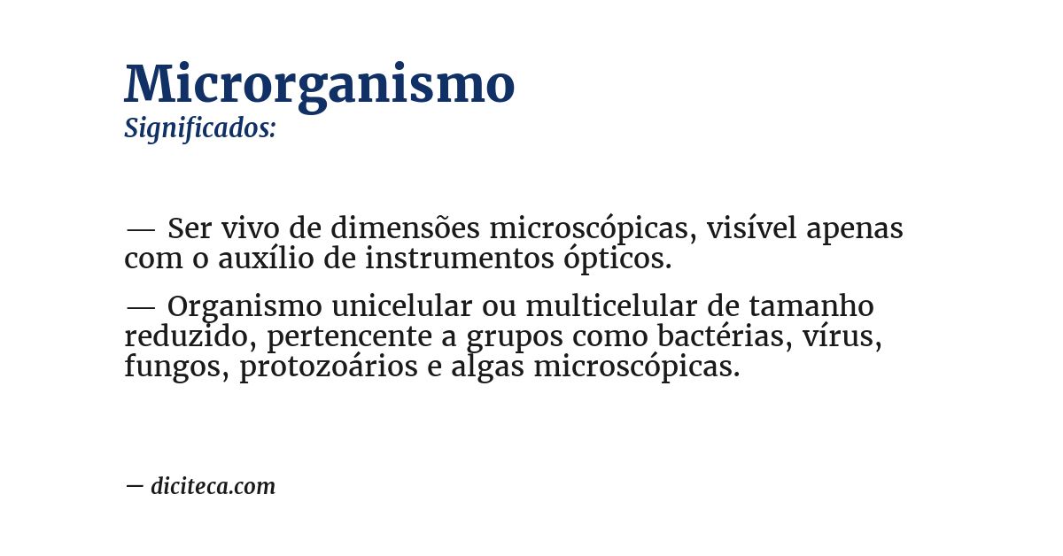 Significado de microrganismo