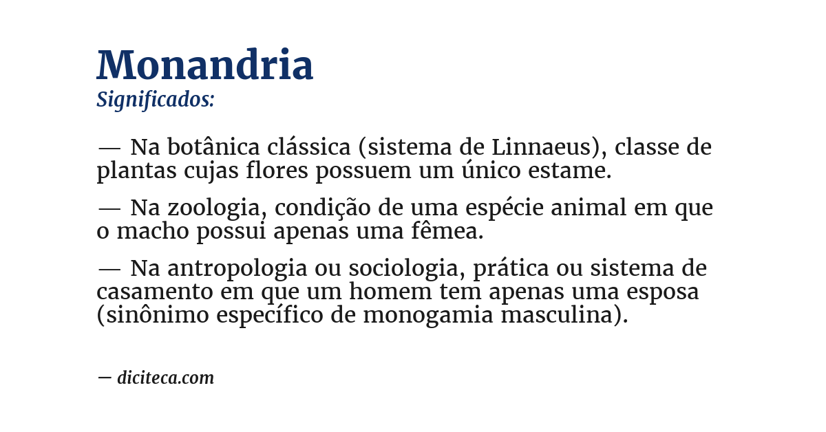 Significado de monandria